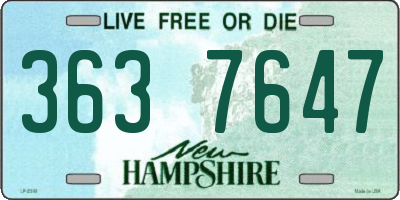 NH license plate 3637647