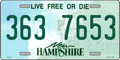 NH license plate 3637653