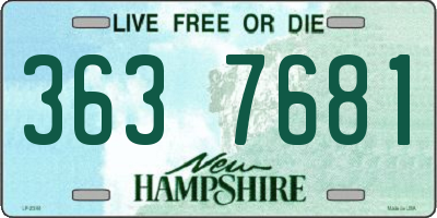 NH license plate 3637681