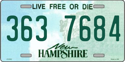 NH license plate 3637684