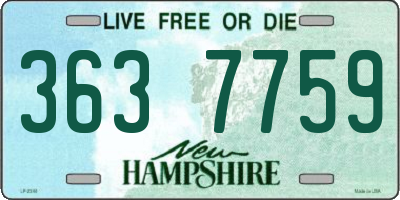 NH license plate 3637759