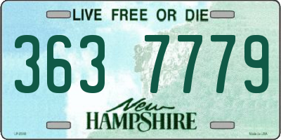 NH license plate 3637779