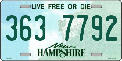 NH license plate 3637792