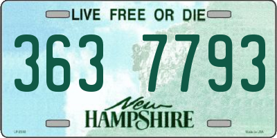 NH license plate 3637793