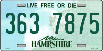 NH license plate 3637875