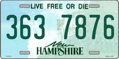 NH license plate 3637876