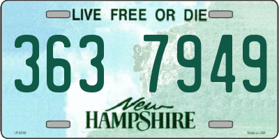 NH license plate 3637949