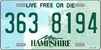NH license plate 3638194