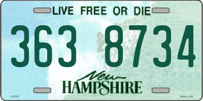 NH license plate 3638734