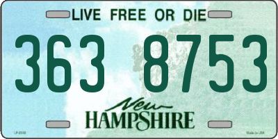 NH license plate 3638753