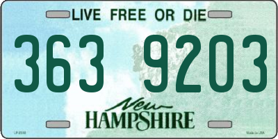 NH license plate 3639203