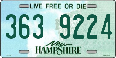 NH license plate 3639224