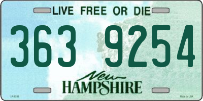 NH license plate 3639254