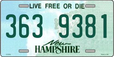 NH license plate 3639381
