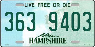 NH license plate 3639403