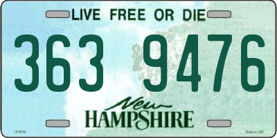 NH license plate 3639476
