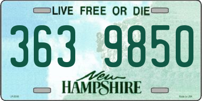 NH license plate 3639850