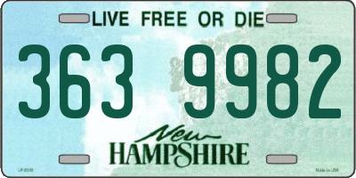 NH license plate 3639982