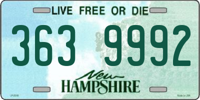 NH license plate 3639992