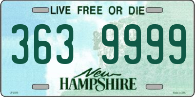 NH license plate 3639999