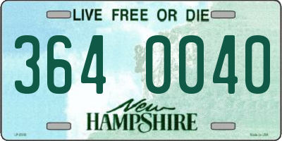 NH license plate 3640040