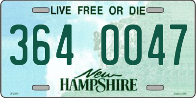 NH license plate 3640047