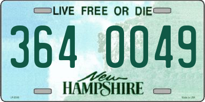 NH license plate 3640049