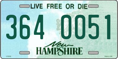 NH license plate 3640051