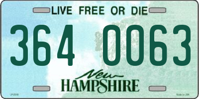 NH license plate 3640063