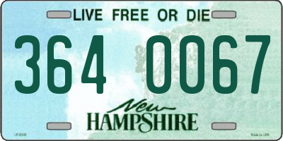 NH license plate 3640067