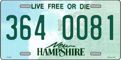 NH license plate 3640081