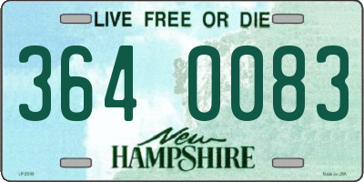 NH license plate 3640083