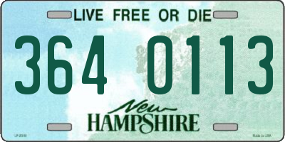 NH license plate 3640113