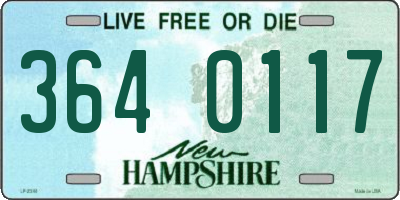 NH license plate 3640117