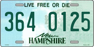 NH license plate 3640125