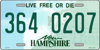 NH license plate 3640207