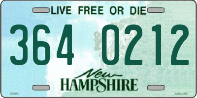 NH license plate 3640212