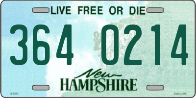 NH license plate 3640214