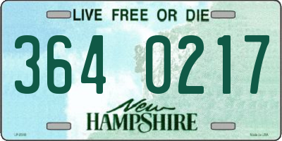 NH license plate 3640217