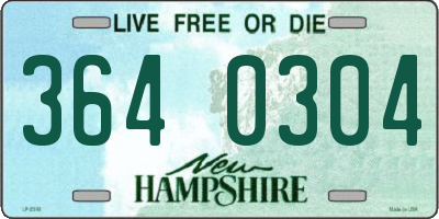 NH license plate 3640304