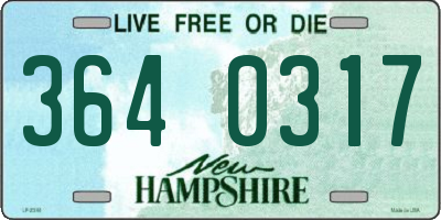 NH license plate 3640317