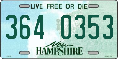 NH license plate 3640353