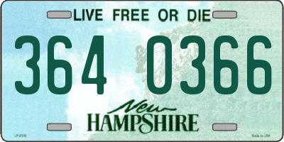 NH license plate 3640366