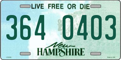 NH license plate 3640403