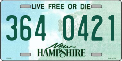 NH license plate 3640421