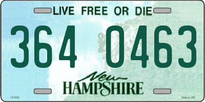 NH license plate 3640463