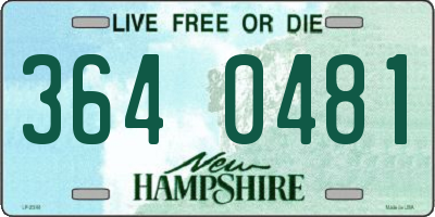 NH license plate 3640481