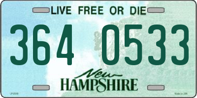 NH license plate 3640533