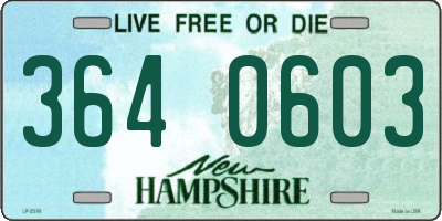 NH license plate 3640603