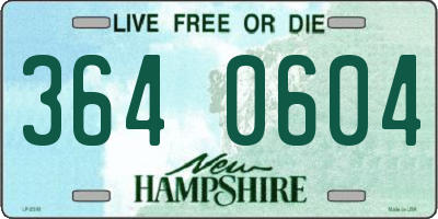 NH license plate 3640604